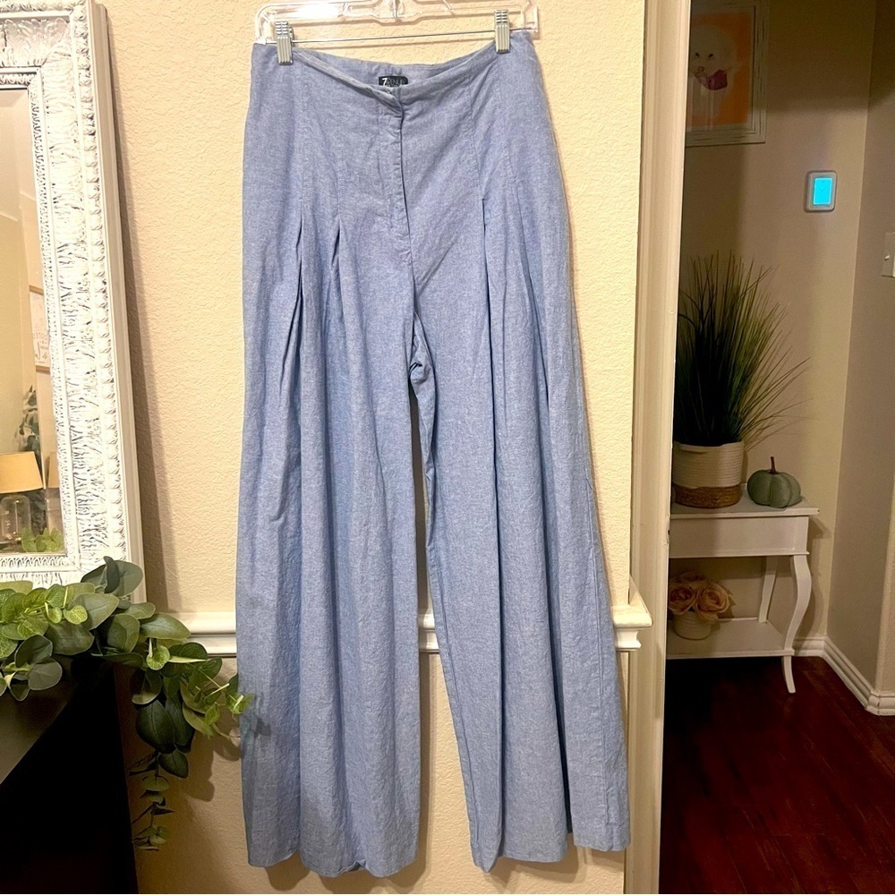 Blue New York & Company 7th Avenue Design Studio Wide Leg Pant, Size 8